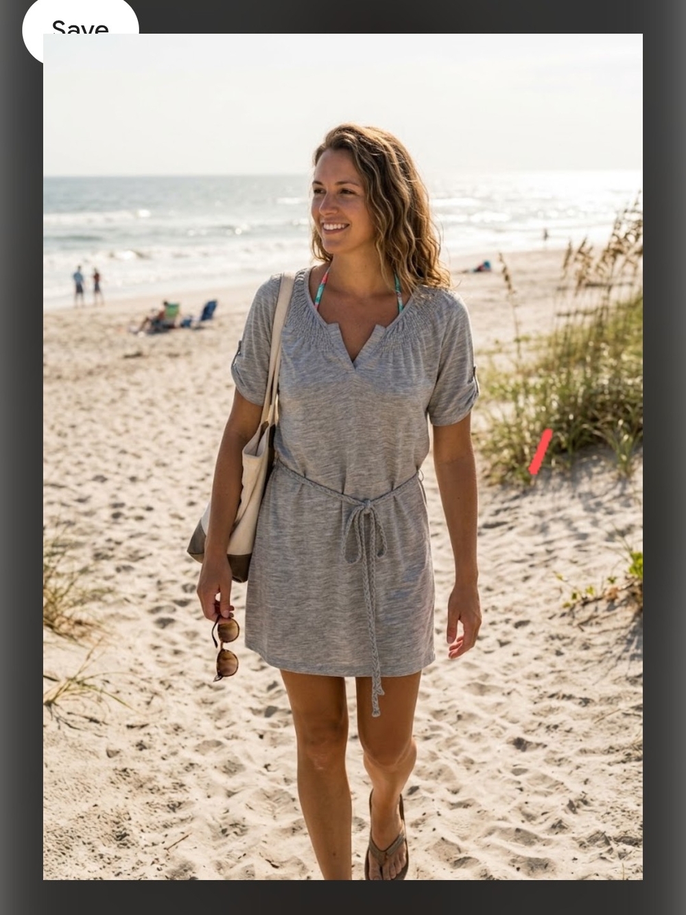 Women’s Gray Beach Cover-Up Tunic